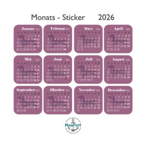 Kalender-Sticker 2026 Dackel-Edition Dunklebeere PDF