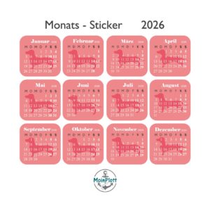 Kalender-Sticker 2026 Dackel-Edition Lachs PDF