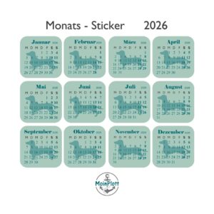 Kalender-Sticker 2026 Dackel-Edition Mint PDF